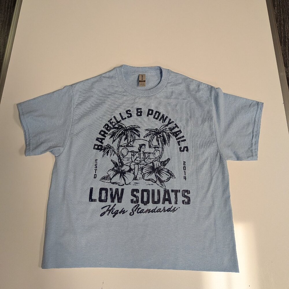 Barbells And Ponytails "Beach" Crop S/S Tee T-Shirt Sz M NEW